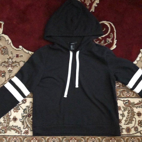 Forever 21 black striped hoodie - Picture 2 of 3